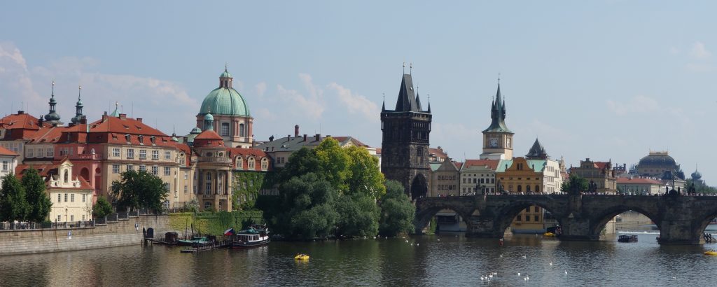 Charles Bridge and part of the Prague skyline
